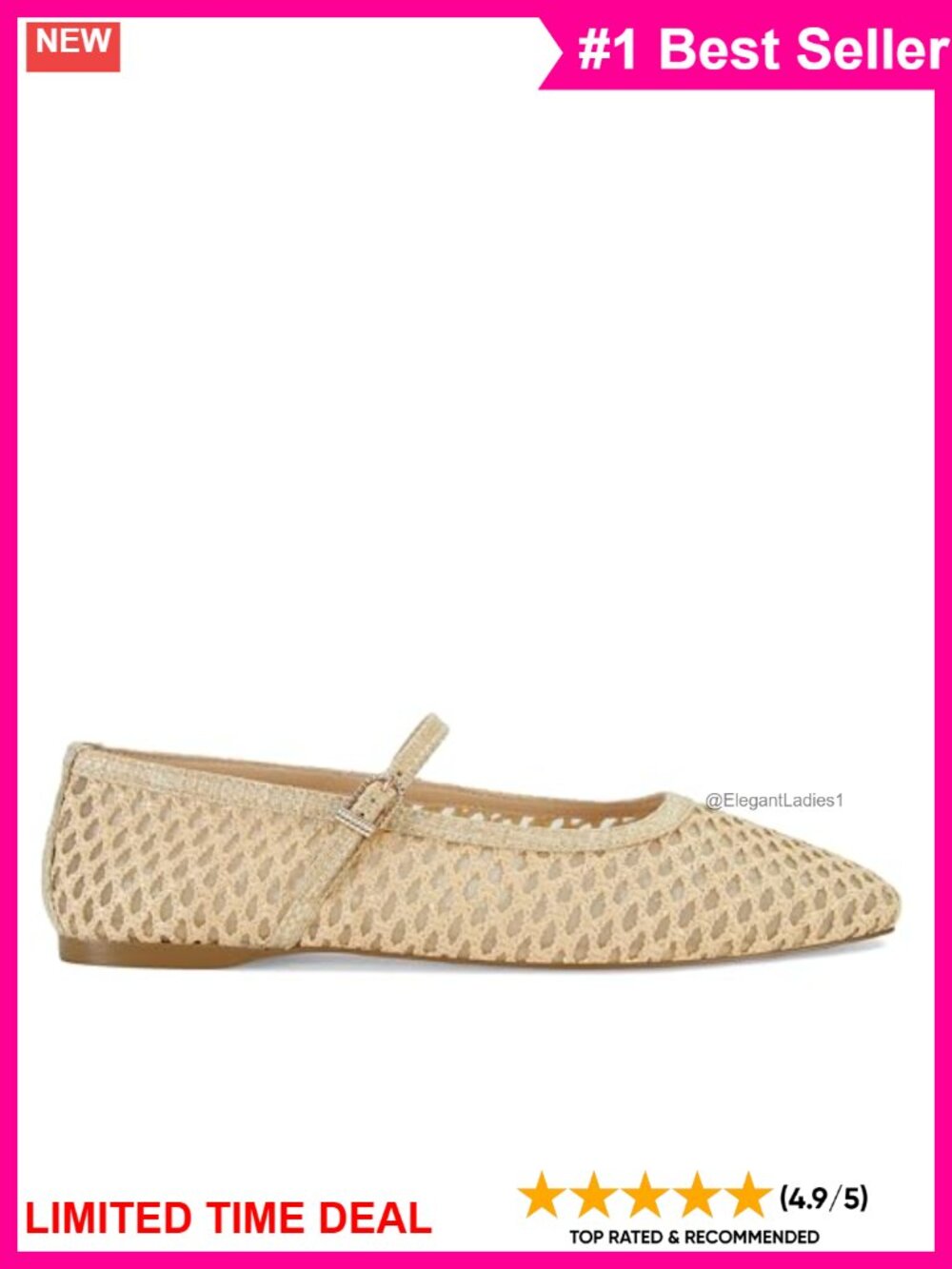 Mary Jane Ballet Flats Square Toe Buckle Strap Cushioned Women's Shoes